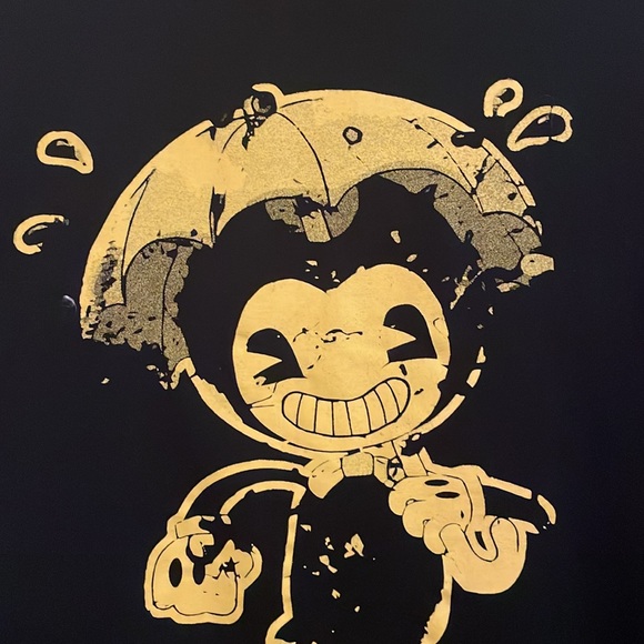 Bendy and the Ink Machine T Shirt Medium Black Horror Video Gamer Gaming Mens - Picture 3 of 6